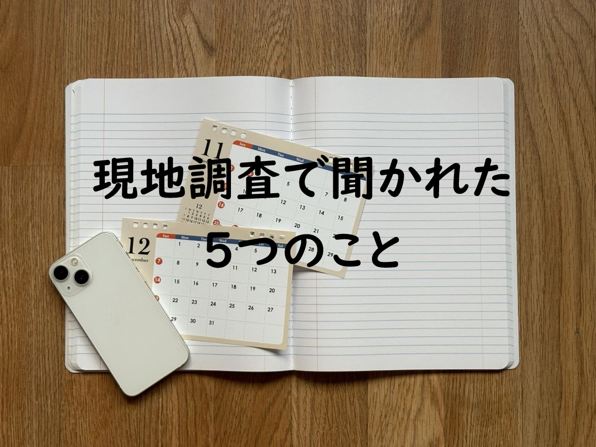 現地調査で聞かれたこと
